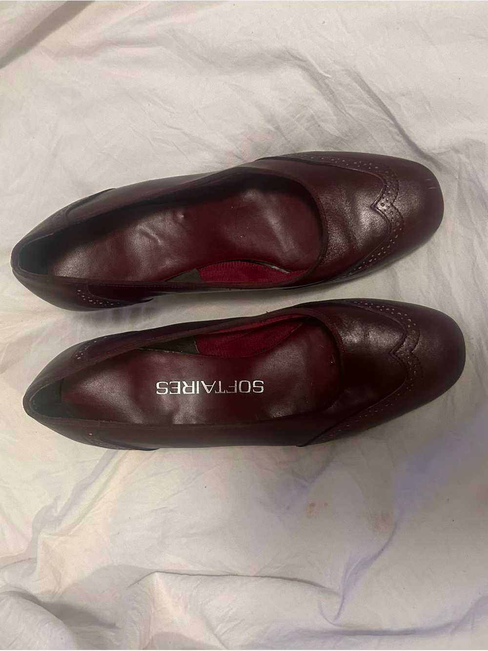 Softaires Women's Wine Leather Slip-On heels